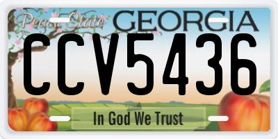 GA license plate CCV5436