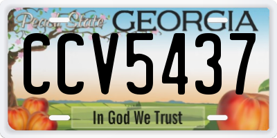 GA license plate CCV5437