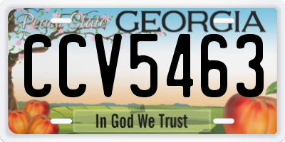 GA license plate CCV5463