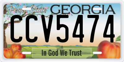 GA license plate CCV5474
