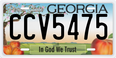 GA license plate CCV5475