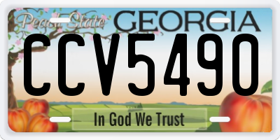 GA license plate CCV5490
