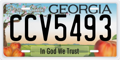 GA license plate CCV5493