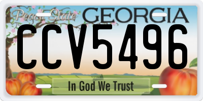 GA license plate CCV5496