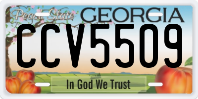 GA license plate CCV5509