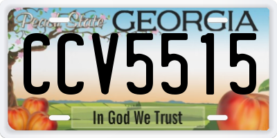 GA license plate CCV5515