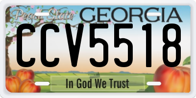 GA license plate CCV5518