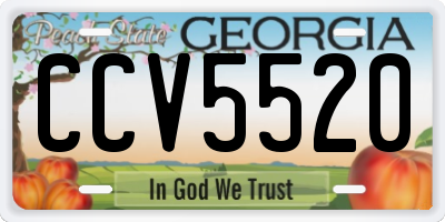 GA license plate CCV5520