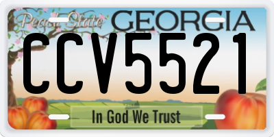 GA license plate CCV5521