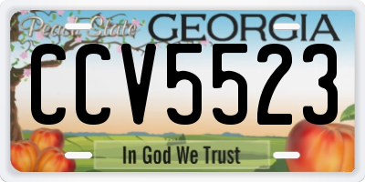 GA license plate CCV5523