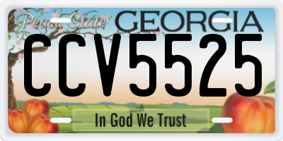 GA license plate CCV5525
