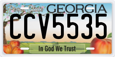 GA license plate CCV5535