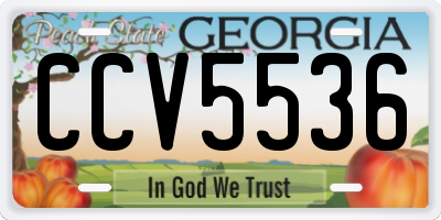 GA license plate CCV5536
