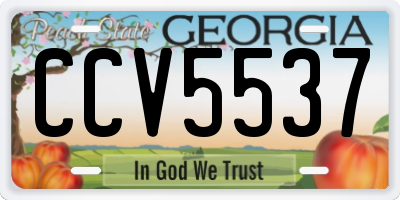 GA license plate CCV5537