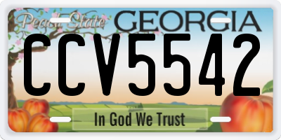 GA license plate CCV5542
