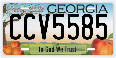 GA license plate CCV5585