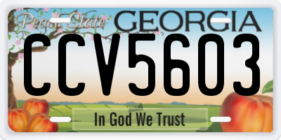 GA license plate CCV5603