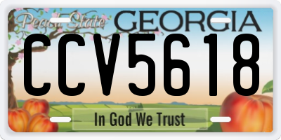 GA license plate CCV5618