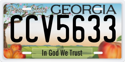 GA license plate CCV5633