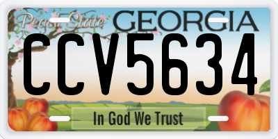 GA license plate CCV5634