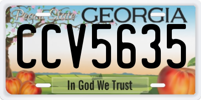 GA license plate CCV5635