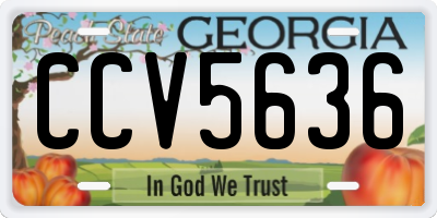 GA license plate CCV5636