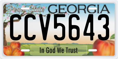 GA license plate CCV5643