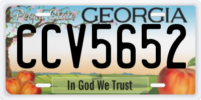 GA license plate CCV5652