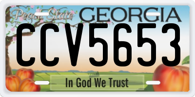 GA license plate CCV5653