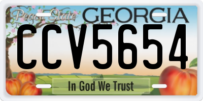 GA license plate CCV5654