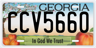 GA license plate CCV5660