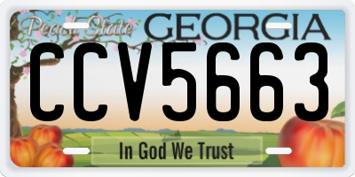 GA license plate CCV5663