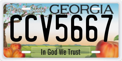 GA license plate CCV5667