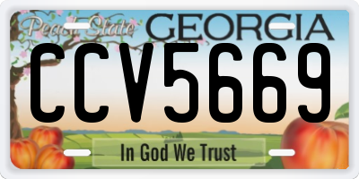 GA license plate CCV5669