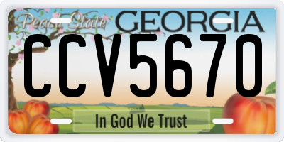 GA license plate CCV5670