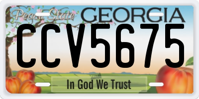 GA license plate CCV5675