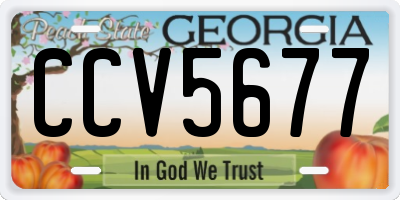 GA license plate CCV5677