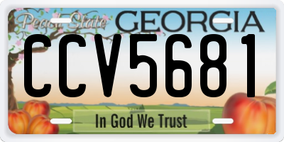 GA license plate CCV5681