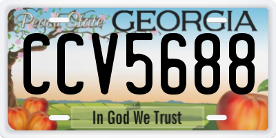GA license plate CCV5688