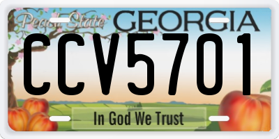 GA license plate CCV5701