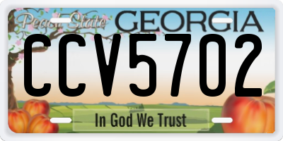 GA license plate CCV5702