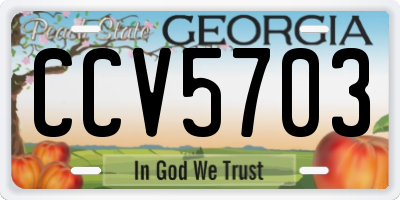 GA license plate CCV5703