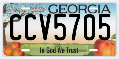 GA license plate CCV5705