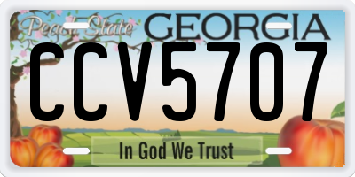 GA license plate CCV5707