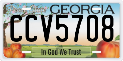 GA license plate CCV5708