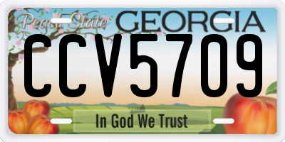 GA license plate CCV5709