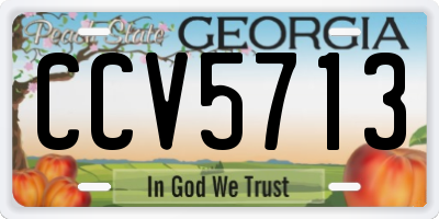 GA license plate CCV5713