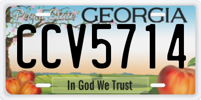 GA license plate CCV5714