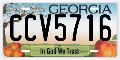 GA license plate CCV5716