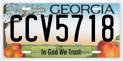 GA license plate CCV5718
